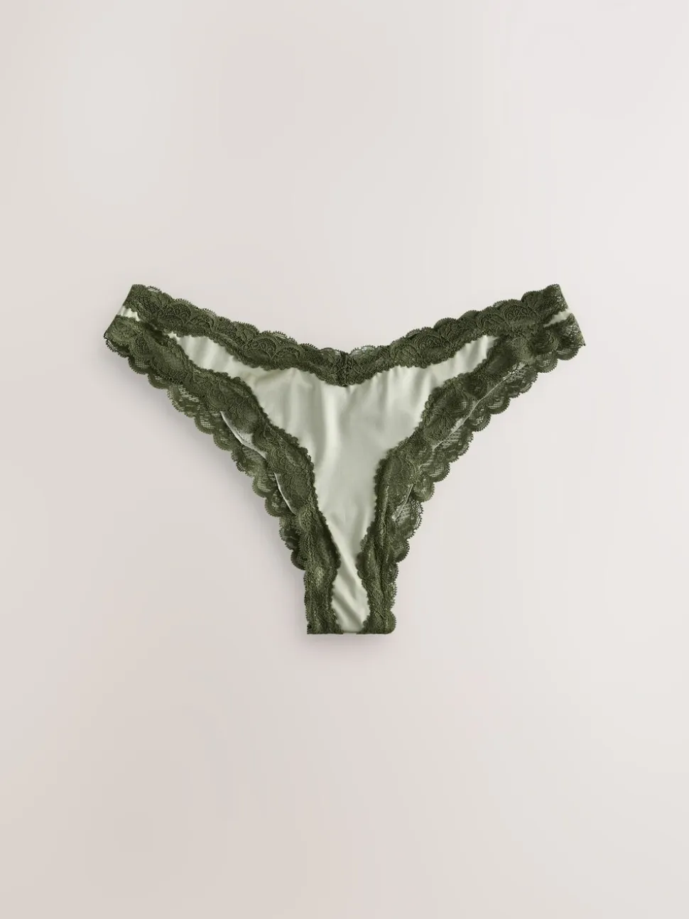 Paars/groen - High Shine & Lace Trim Brazilian Knickers 2 Pack