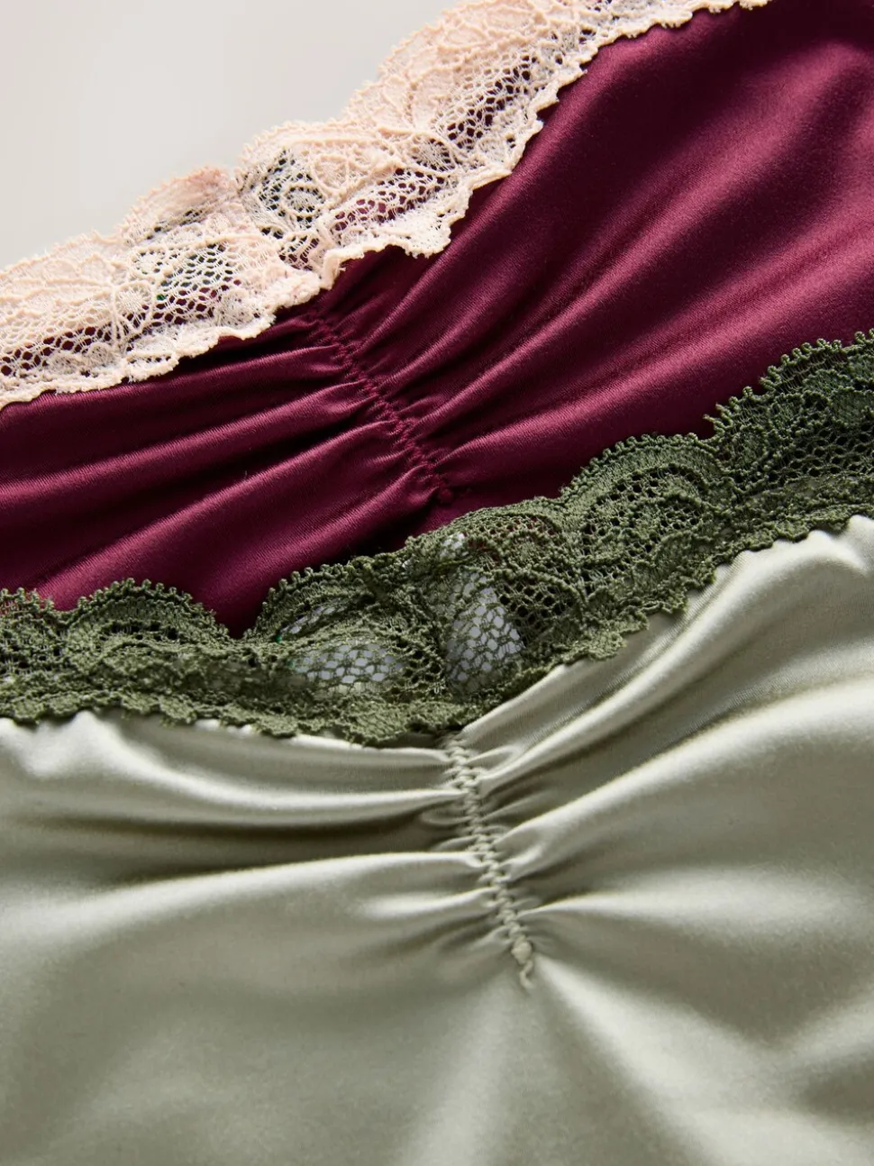 Paars/groen - High Shine & Lace Trim Brazilian Knickers 2 Pack