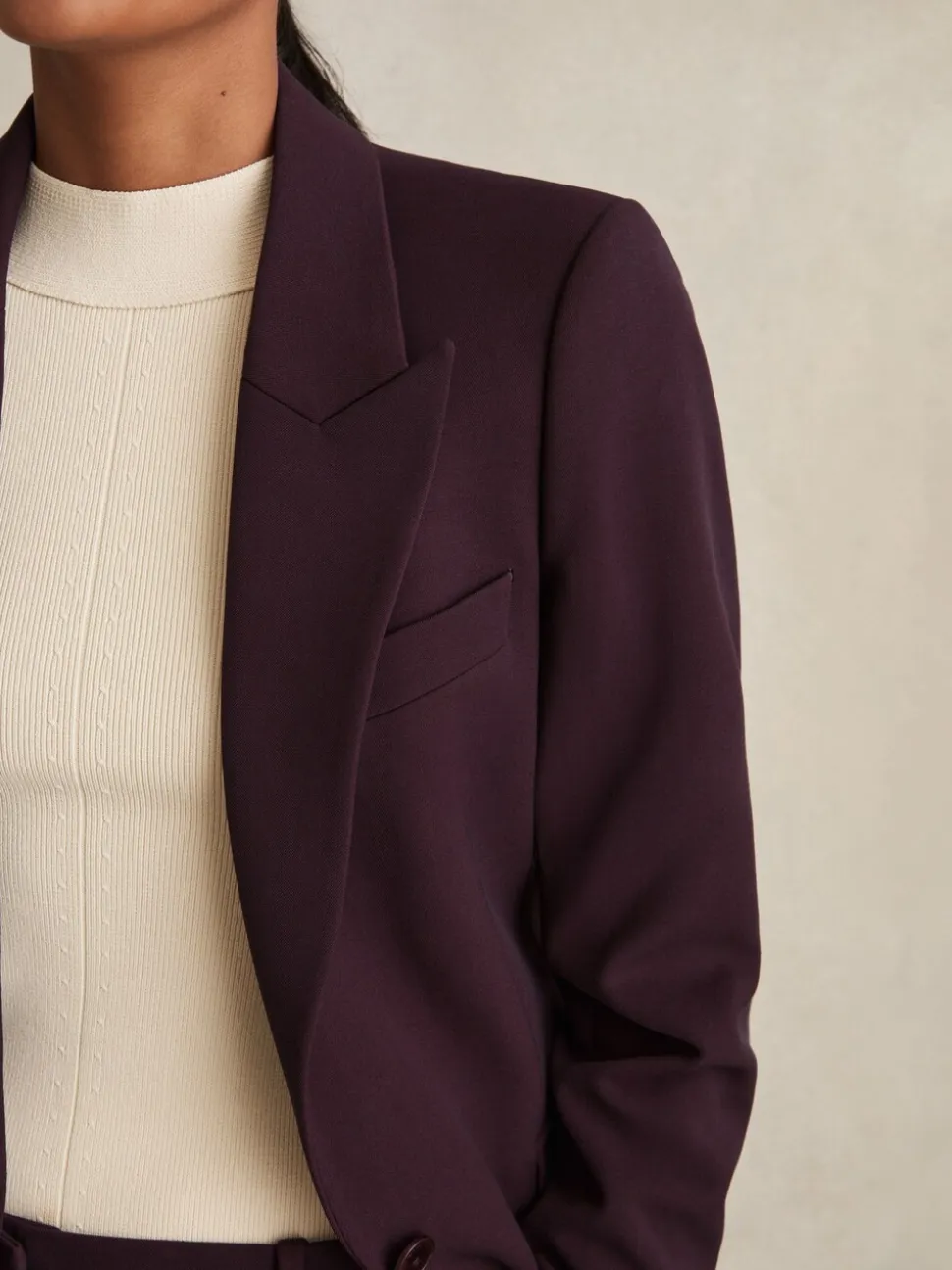 Paarsrood - Reiss Gabi maatsnit-kostuumblazer met enkele knoopsluiting