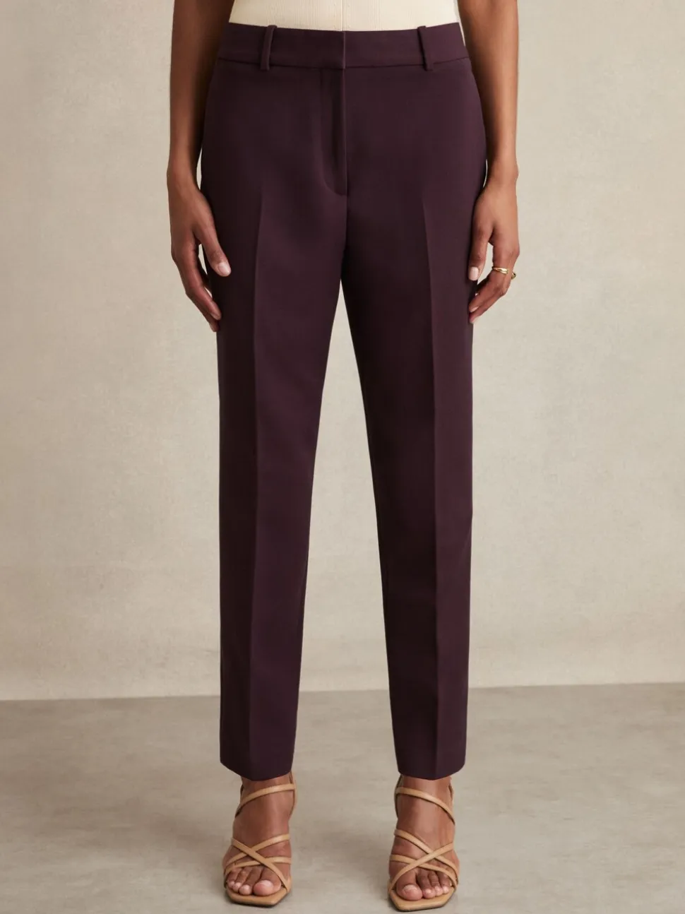 Paarsrood - Reiss Gabi slim-fit kostuumbroek