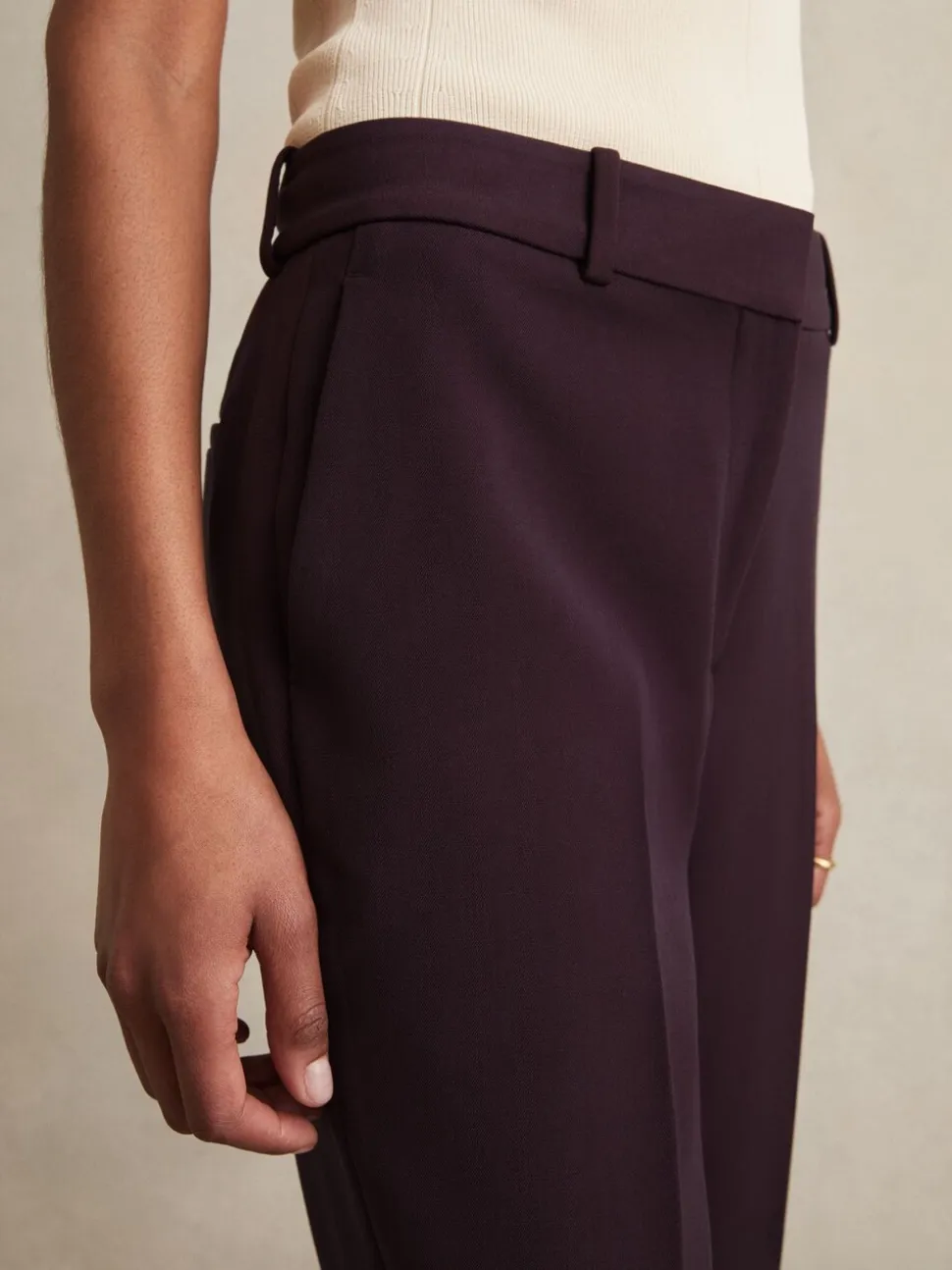 Paarsrood - Reiss Gabi slim-fit kostuumbroek