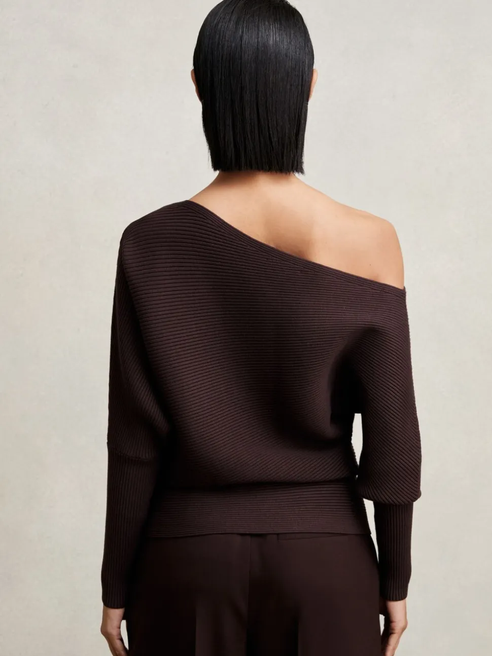 Paarsrood - Reiss Lorna Asymmetric Draped Knitted Jumper