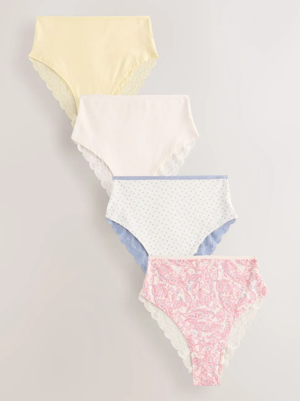Paisley - Katoenen kanten slipjes 4 stuks