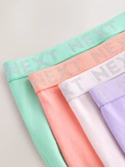Pastel - 4 Katoenen slipjes met logotailleband