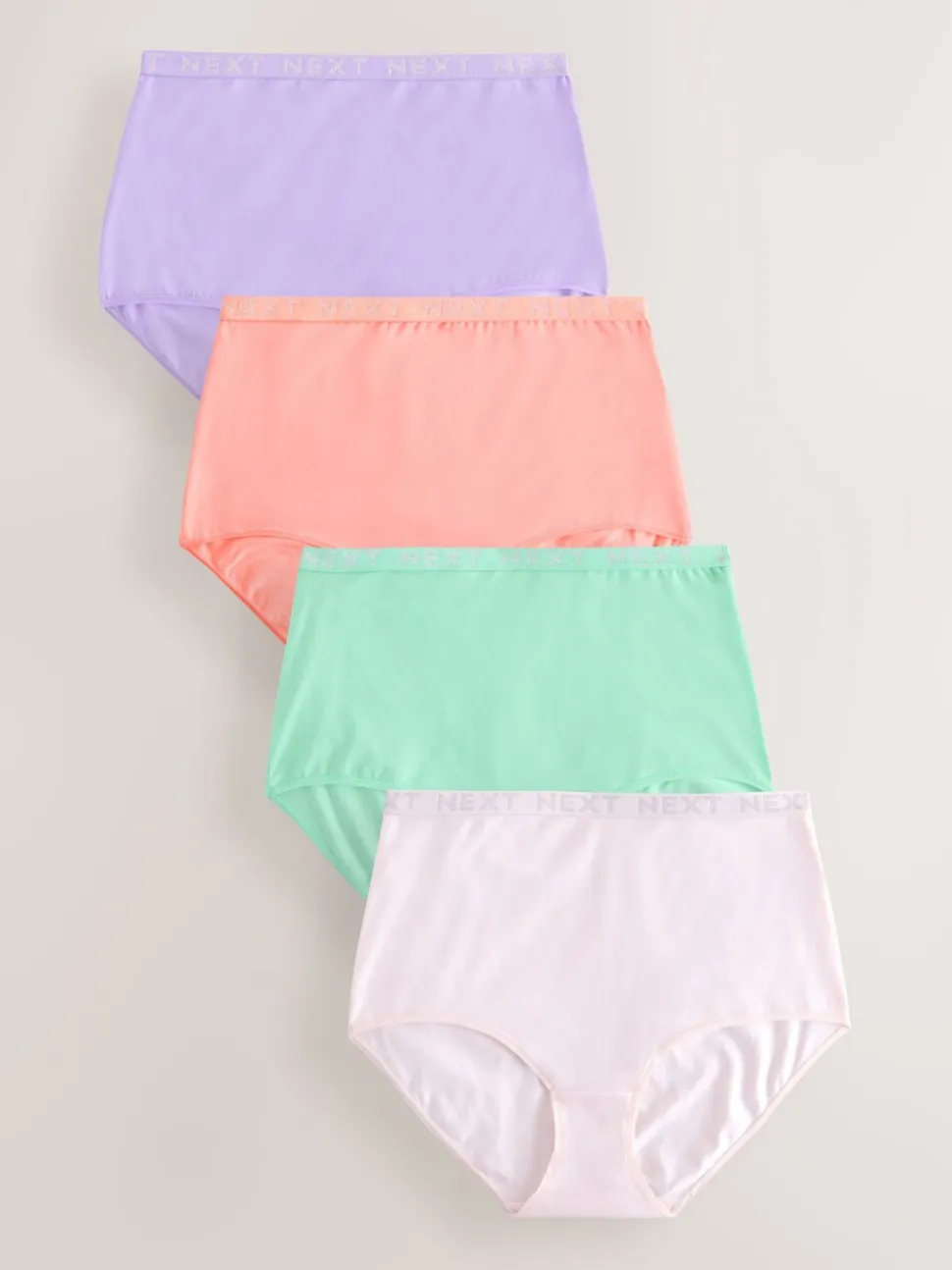 Pastel - 4 Katoenen slipjes met logotailleband
