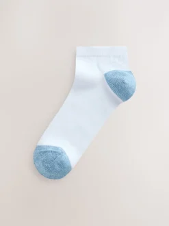 Pastel - Heel and Toe Detail White Trainer Socks 4 Pack