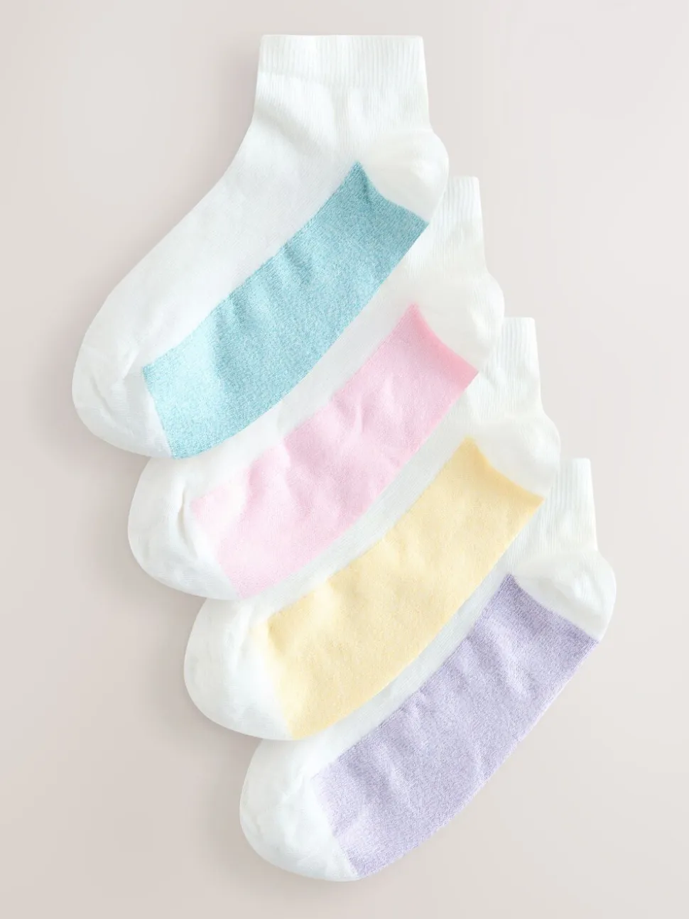 Pastel Marl - 4 Paar sneakersokken met voetbed
