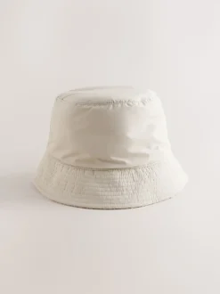 Pastelgeel - Borg/Nylon Omkeerbaar vissershoedje