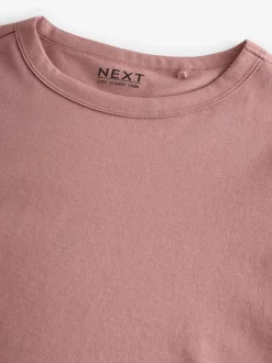 Pastelroze - T-shirt met lange mouwen en ronde hals