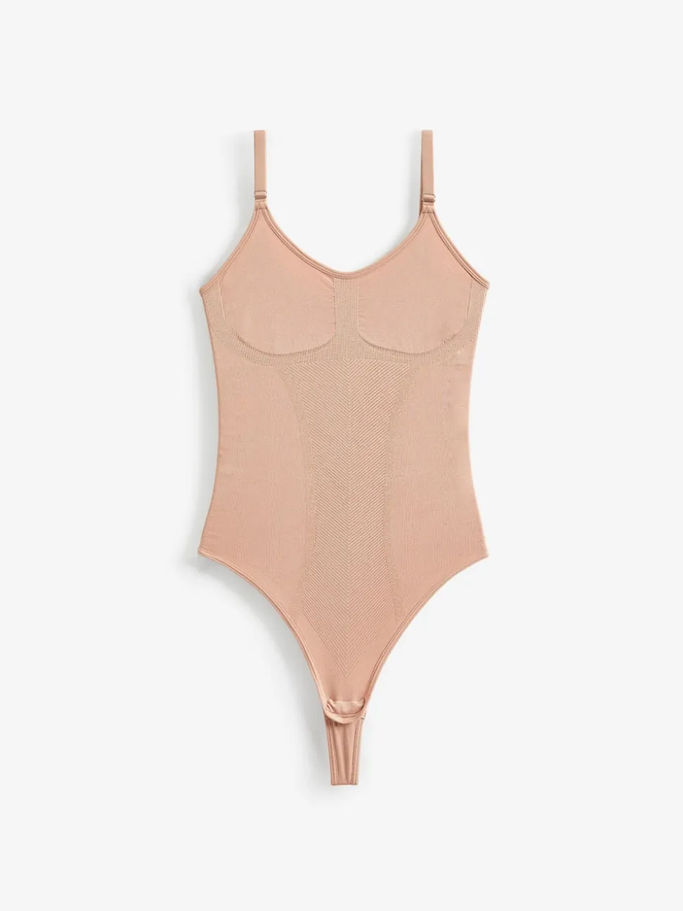 Pastelroze nude - Body met krachtige buikcorrectie