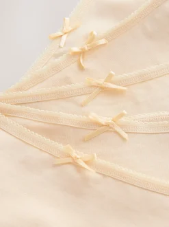 Pastelroze nude - Set van 5 slips met hoog katoengehalte