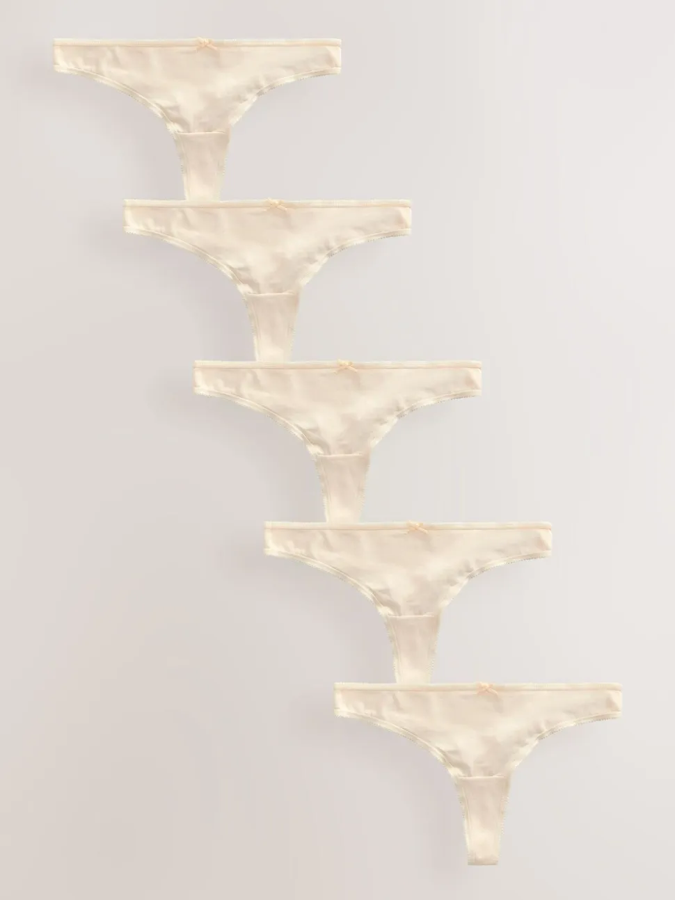 Pastelroze nude - Set van 5 slips met hoog katoengehalte