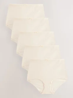 Pastelroze nude - Set van 5 slips met hoog katoengehalte
