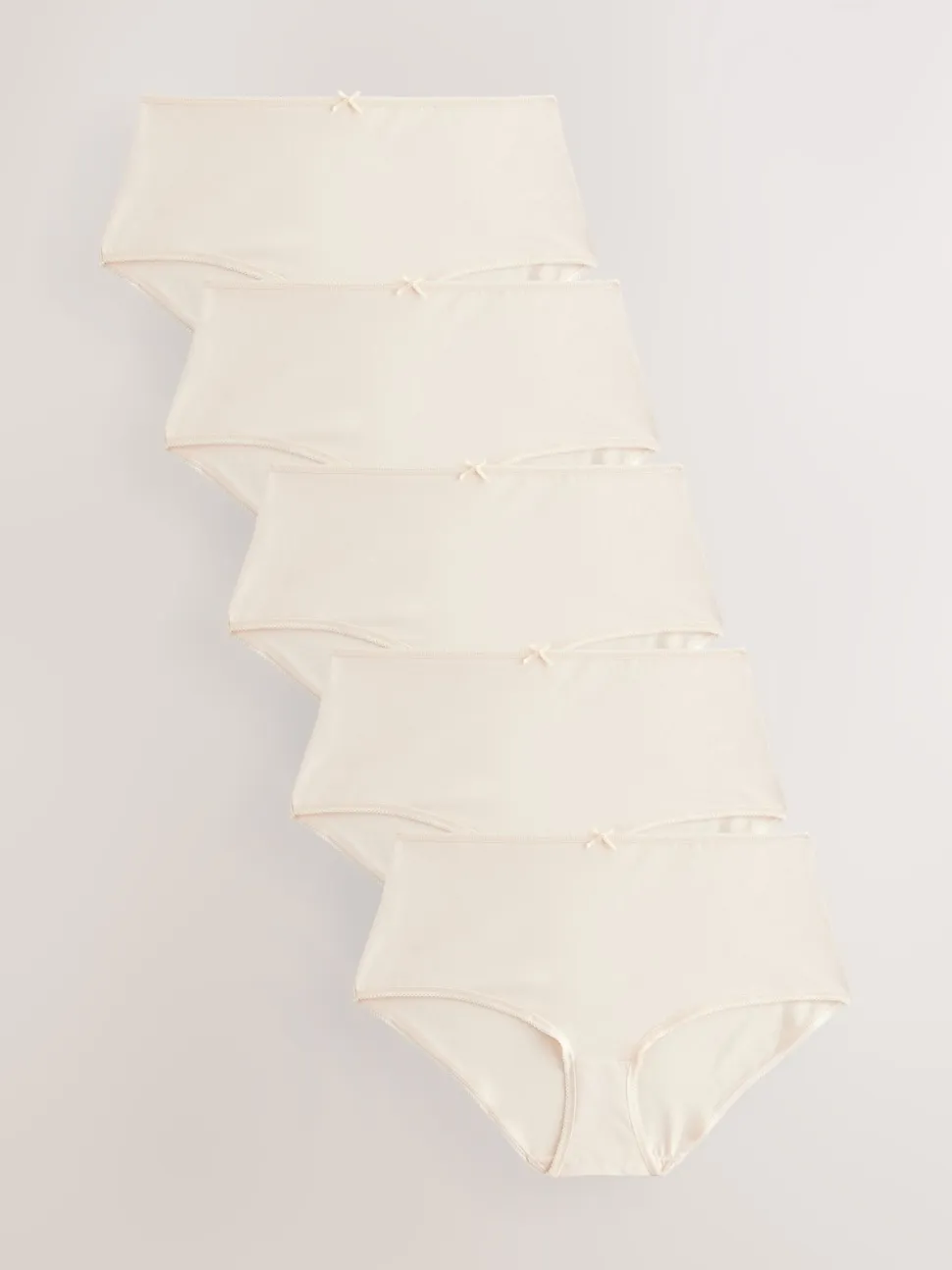 Pastelroze nude - Set van 5 slips met hoog katoengehalte