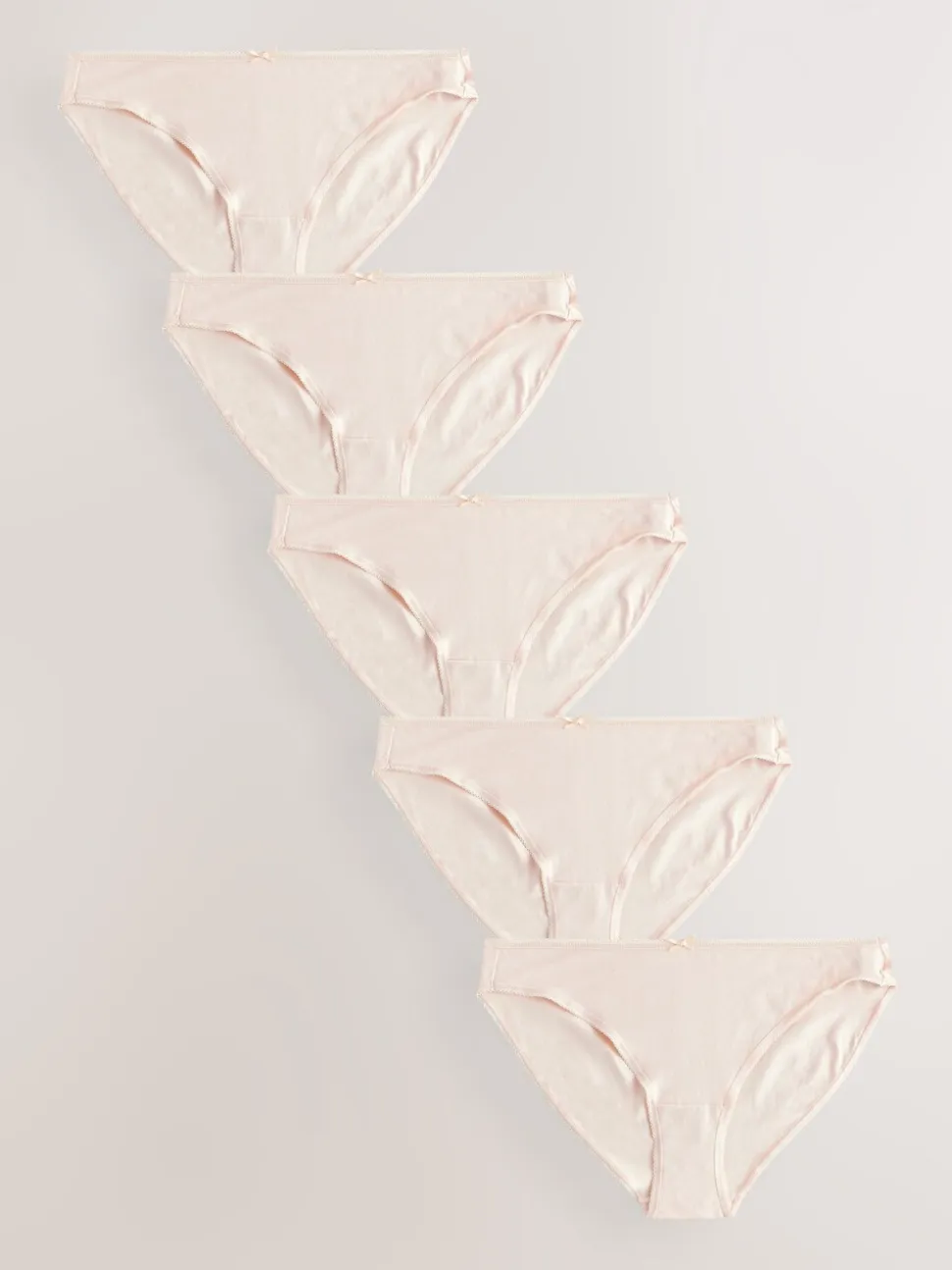 Pastelroze nude - Set van 5 slips met hoog katoengehalte