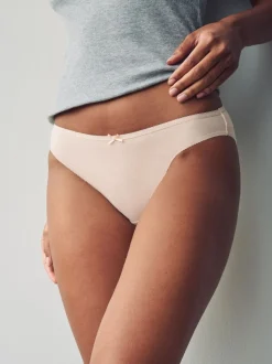 Pastelroze nude - Set van 5 slips met hoog katoengehalte