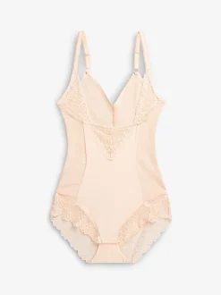 Pastelroze nude - Wear Your Own Bra - Vormgevende body met sterke buikcorrectie