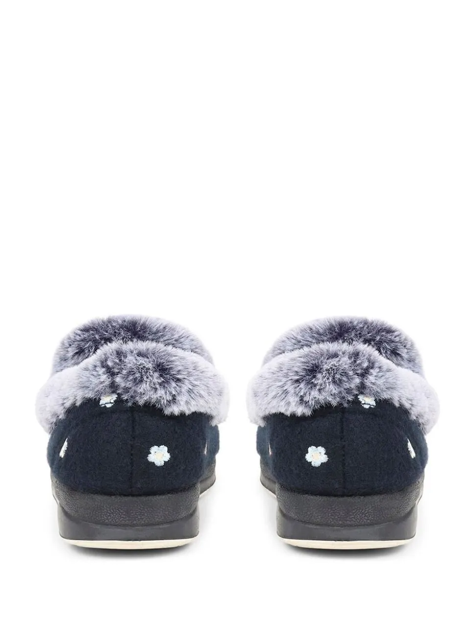 Pavers Floral Faux-Fur Slippers