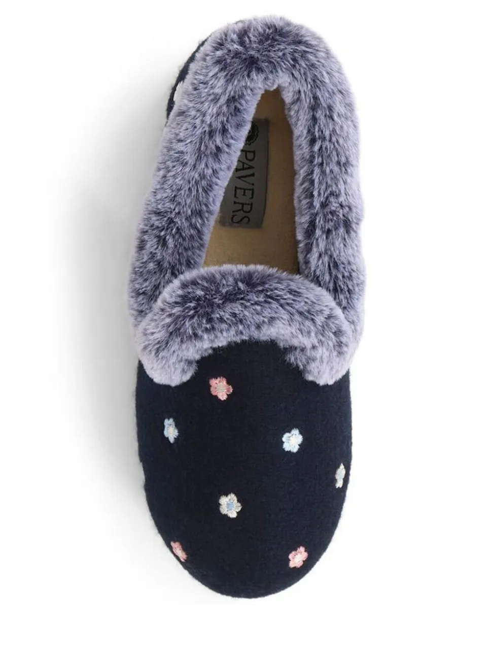 Pavers Floral Faux-Fur Slippers