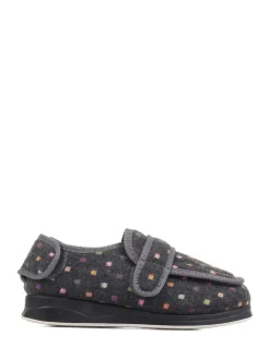 Pavers grijze pantoffels met klittenbandsluiting