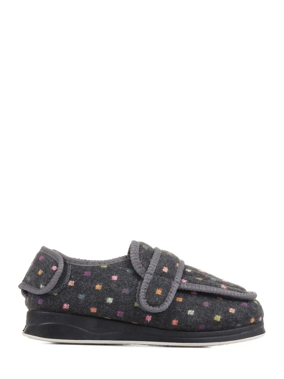 Pavers grijze pantoffels met klittenbandsluiting