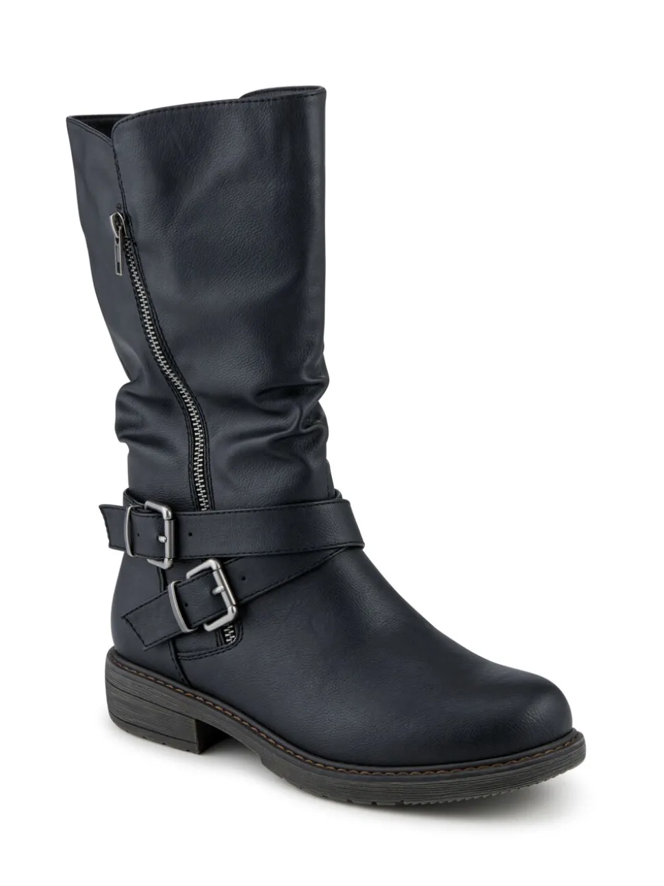 Pavers Wide Fit Zip Fasten Slouch Boots