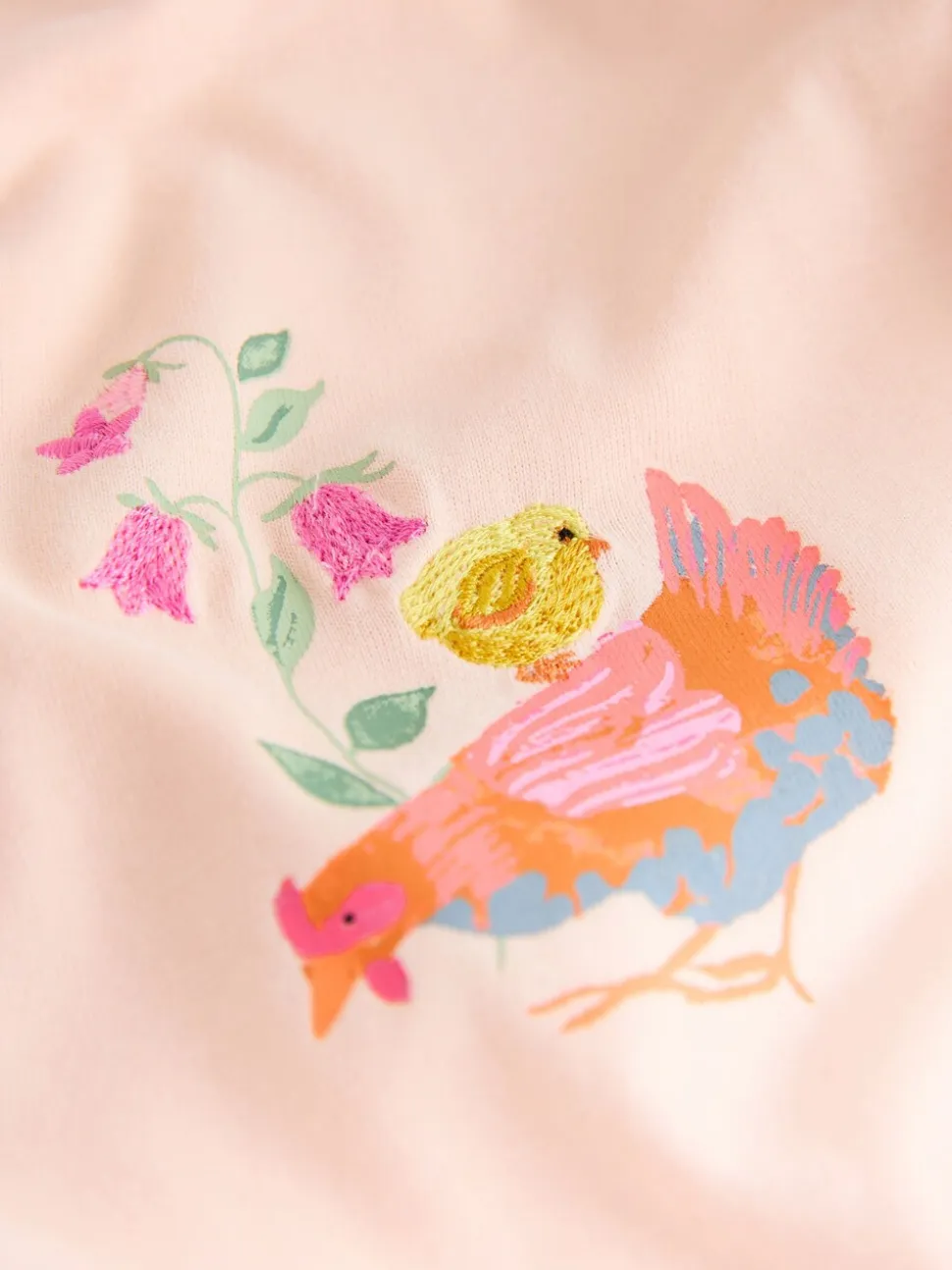 Peach Pink Hen - Tricot pyjama met korte mouwen
