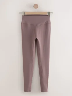 Peperkorrelbruin - self. Legging met hoge taille