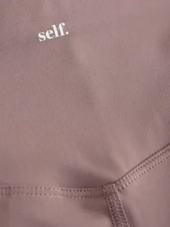 Peperkorrelbruin - self. Legging met hoge taille