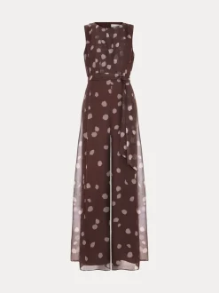 Phase Eight Maxine chiffon jumpsuit met stippen