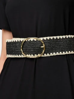 PIECES Raffia Woven Waist Belt