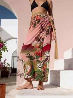 Pink Scenic Floral - Kew Collection Maxi Sarong