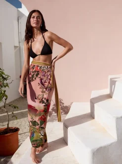 Pink Scenic Floral - Kew Collection Maxi Sarong
