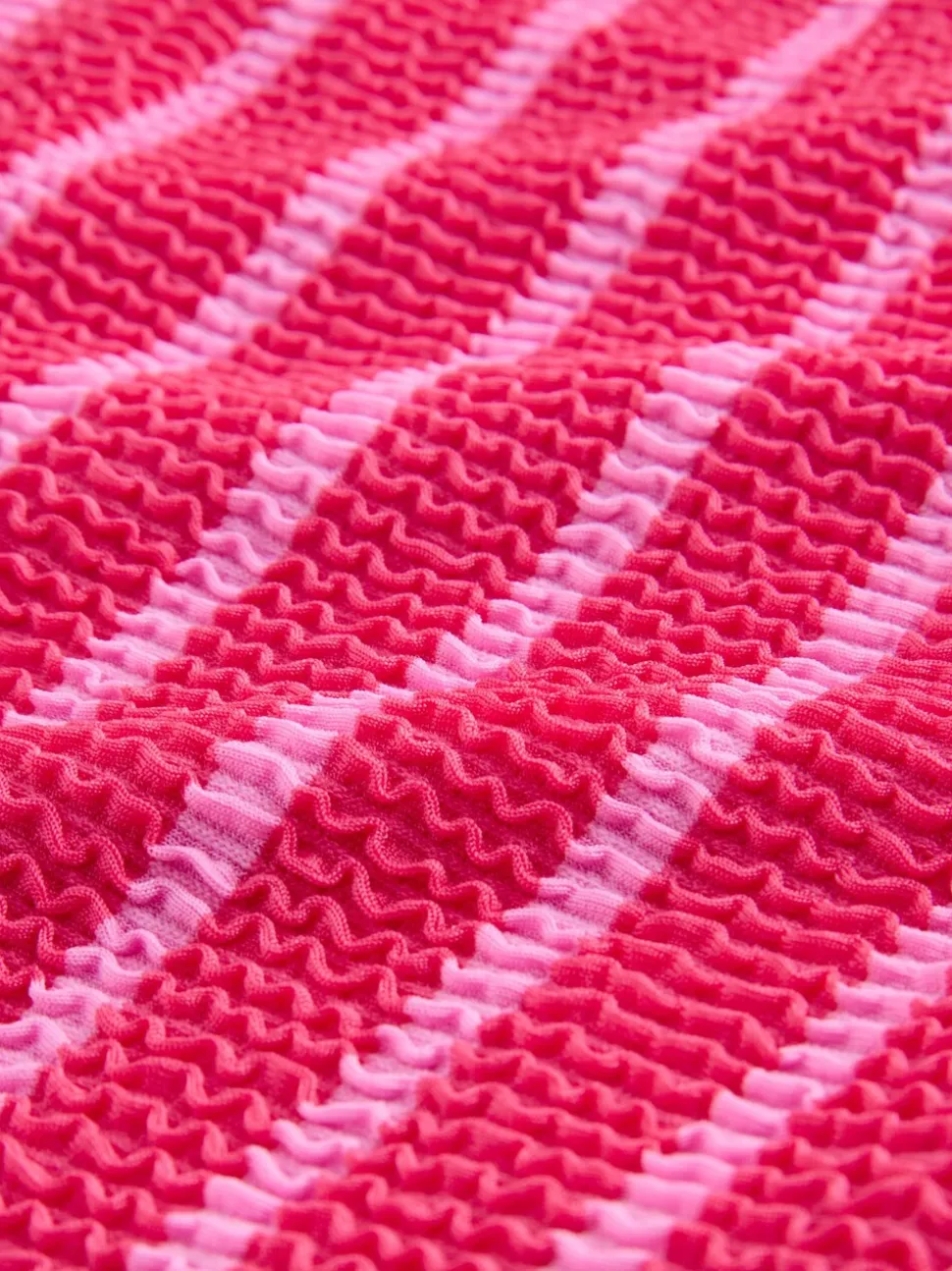 Pink/Red Stripe Crinkle - Swim Shorts Bikini Bottoms