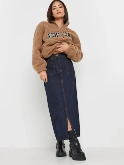 PixieGirl Petite 100% katoenen midirok met opgestikte zakken