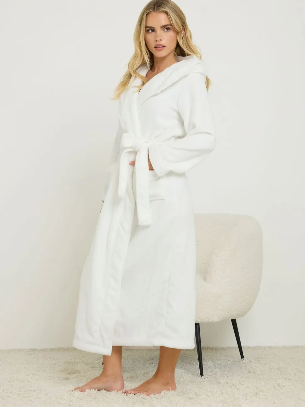 PixieGirl Petite Cotton Touch Hooded Maxi Robe