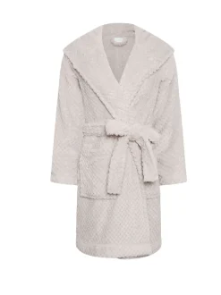 PixieGirl Petite korte kamerjas met capuchon in honinggraatpatroon