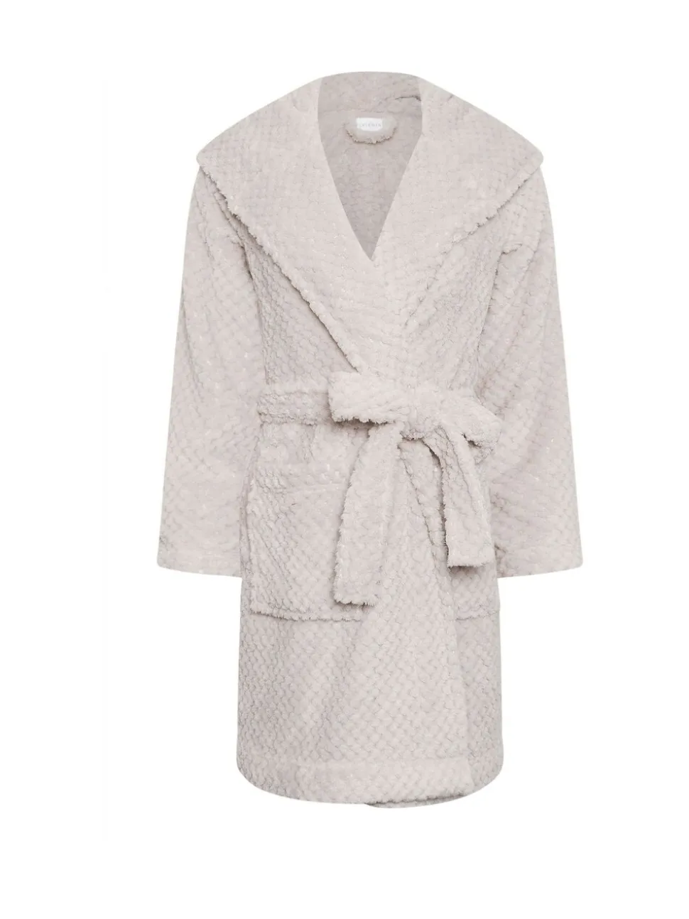 PixieGirl Petite korte kamerjas met capuchon in honinggraatpatroon