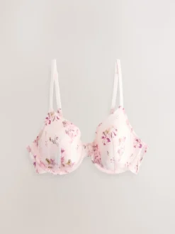 Plum Paars/Bloemenprint - A-E Afvlakkende Ultimate Comfort Beha's 2 Verpakking