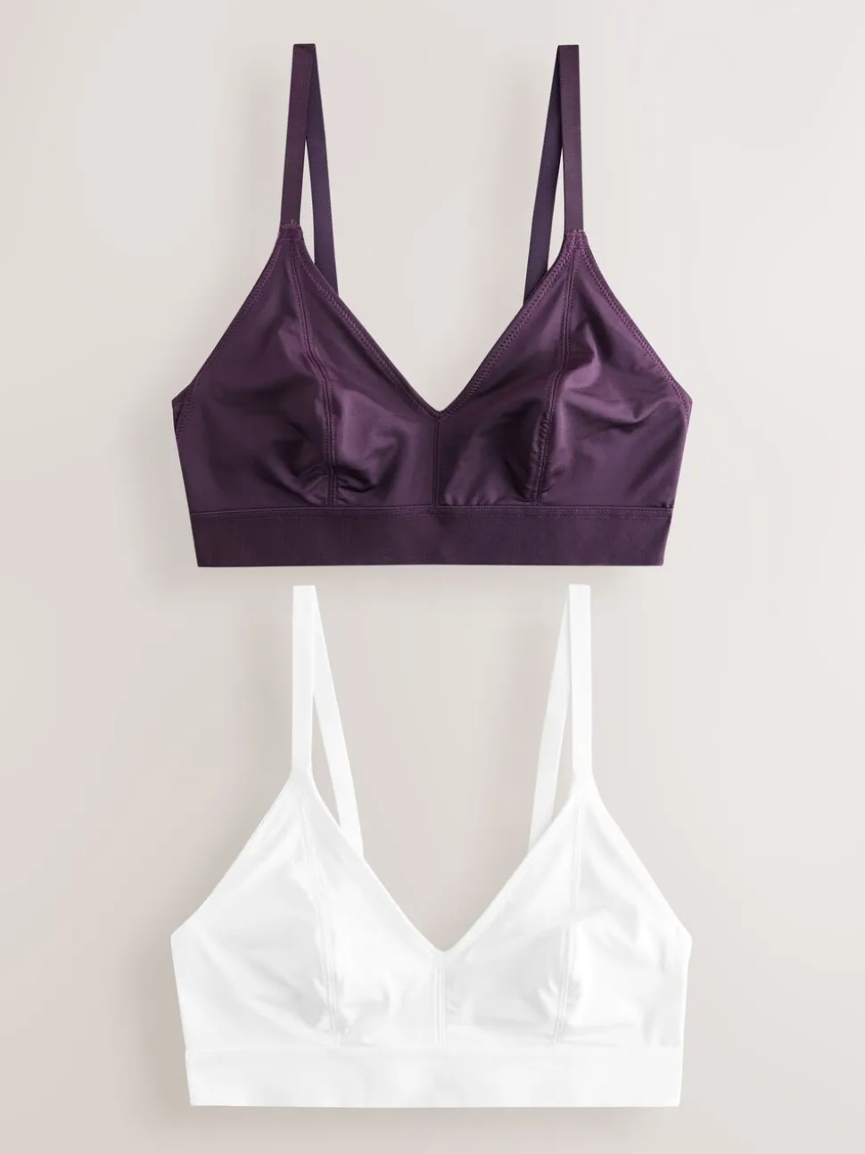 Plum Paars/Wit - DD+ Ultimate Comfort Bralettes zonder beugel 2 verpakking