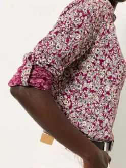 Plum Purple 2 Tone Floral - FatFace Jersey Shirt
