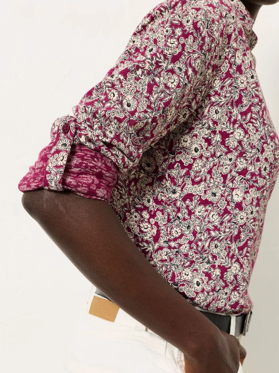 Plum Purple 2 Tone Floral - FatFace Jersey Shirt