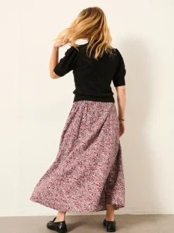 Plum Purple 2 Tone Floral - FatFace midirok