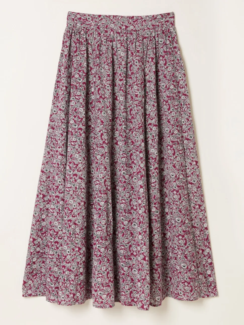 Plum Purple 2 Tone Floral - FatFace midirok