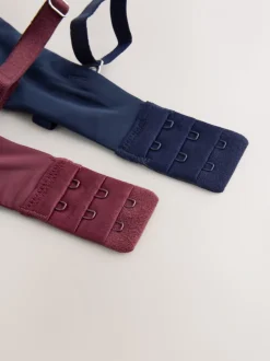 Plum/Paars marineblauw - Voorgevormde, gevoerde beha's zonder beugel, set van 2 A-E