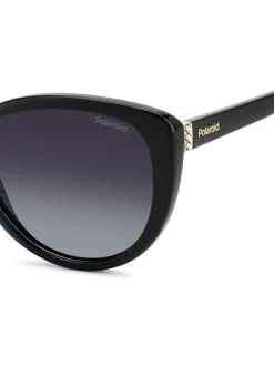Polaroid Cat Eye Black Sunglasses With Jewel Embellishment