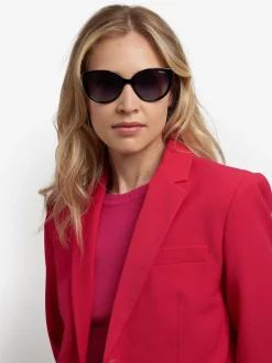 Polaroid Cat Eye Black Sunglasses With Jewel Embellishment