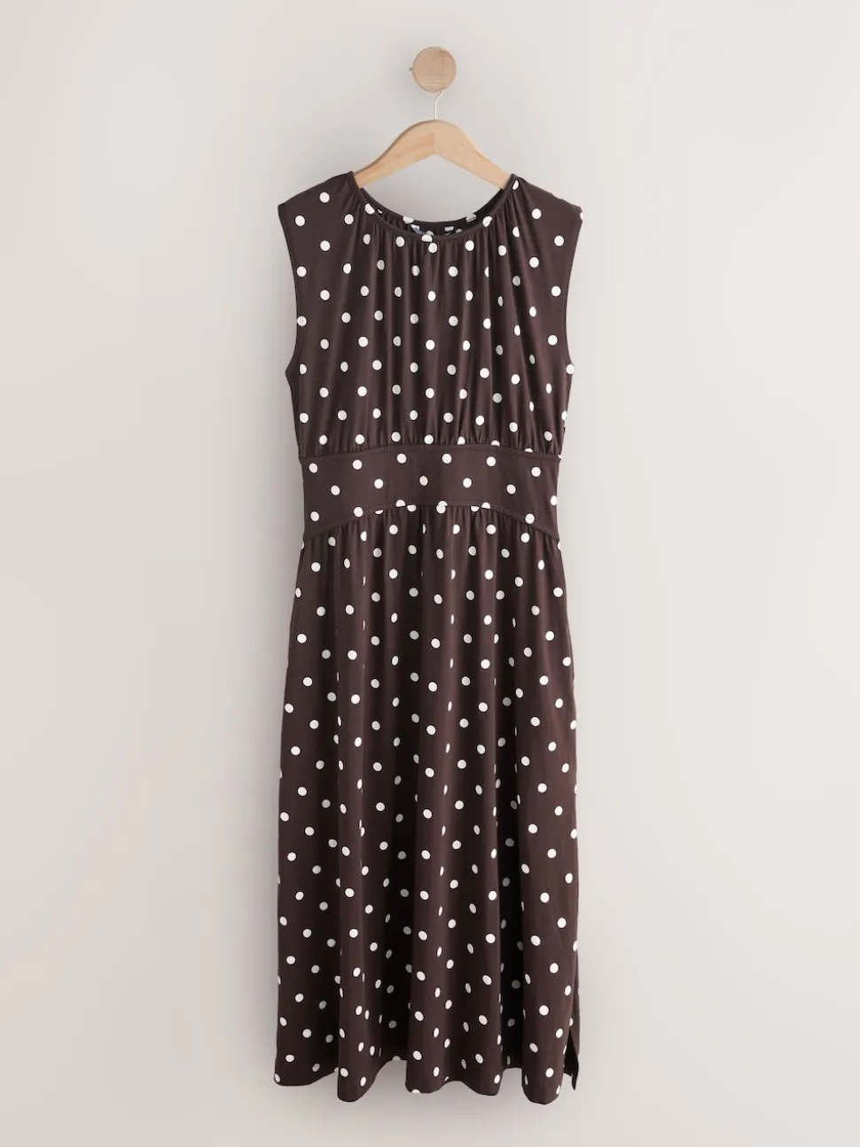 Polka Dot Chocolate Brown - Midi-jurk