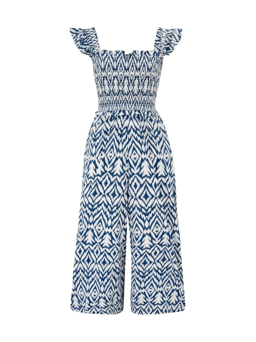 Pour Moi Frill Detail Slub Crop Leg Jumpsuit