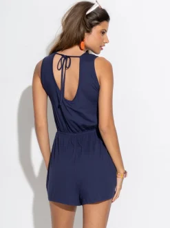 Pour Moi stretchy jersey playsuit met knoopsluiting aan de voorkant voor op het strand